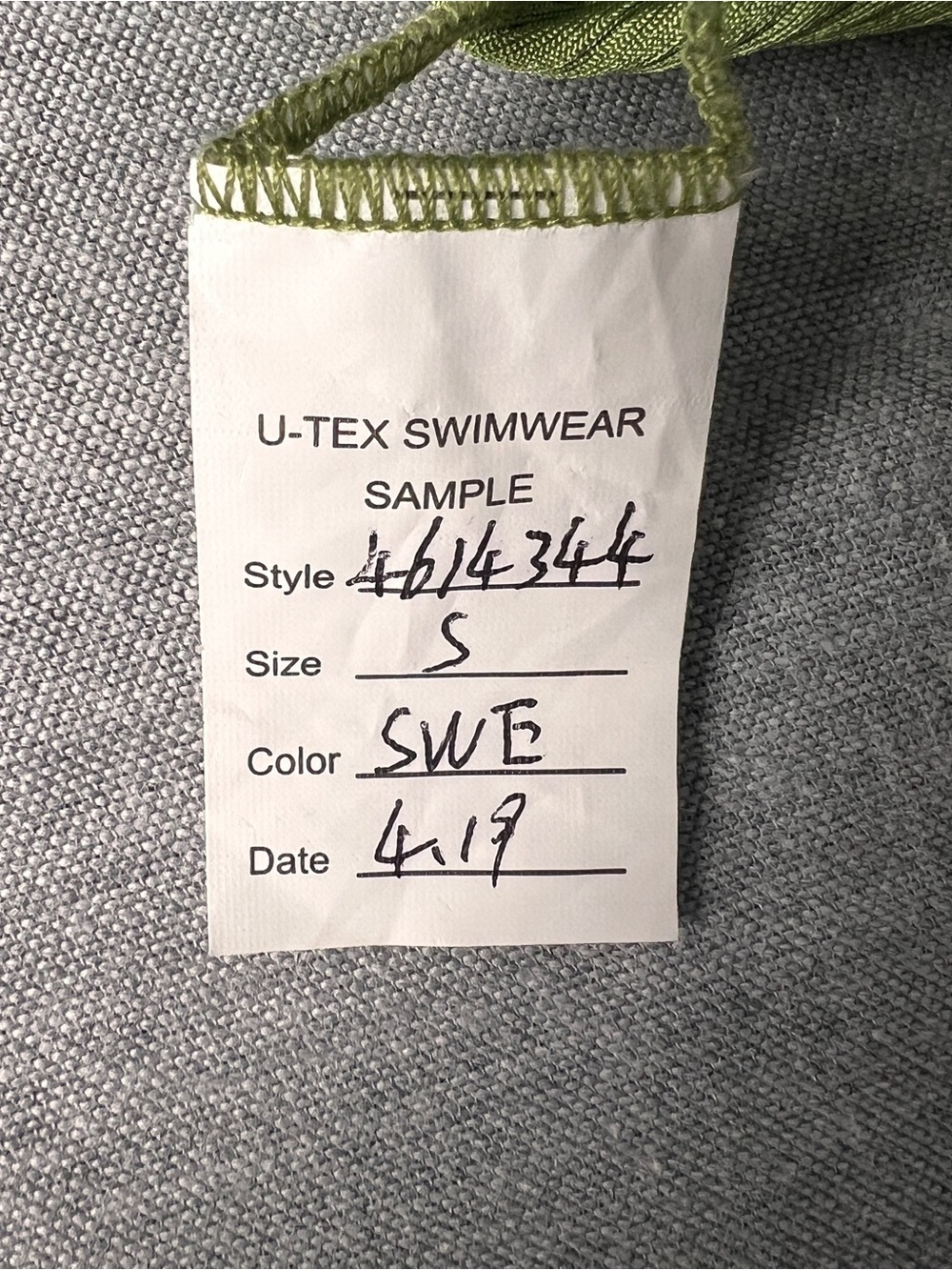 U-TEX Swimwear Sample Bikini in Lime Green Size Small NWOT - Picture 4 of 4